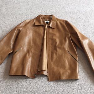 Mens Barney’s COOP carmel leather jacket